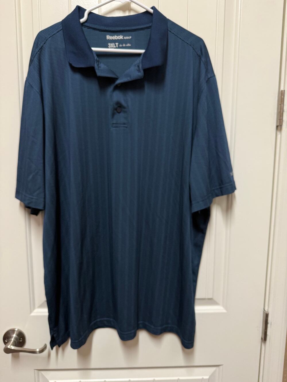 Big & Tall Mens 3XLT Reebok Golf Blue Navy Athletic Polo Shirt EUC